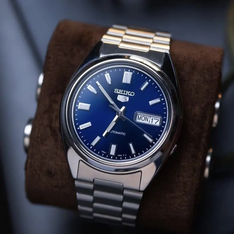 Seiko 5 Automatic Blue Dial Day Date Fashion Men's Watch- SNXS77K